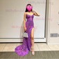 Sheath/Column V-neck Sparkly Sequin Prom Dresses With Appliques