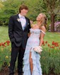 Mermaid Off-the-shoulder Chiffon Tiered Prom Dresses With Appliques