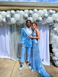 Sheath/Column V-neck Sparkly Sequin Prom Dresses