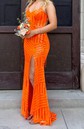 Sheath/Column V-neck Sparkly Sequin Prom Dresses