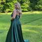 A-line Cowl Neck Satin Prom Dresses With Ruched