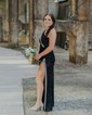 Sheath/Column One Shoulder Cut Out Sparkly Sequin Prom Dresses