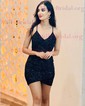 Glitter Black Bodycon Cut Out Homecoming Dresses