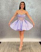 Corset Fuchsia Skater Satin Beaded Homecoming Dresses
