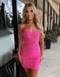Sparkly Cut Out Bodycon Strapless Beaded Homecoming Dresses