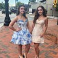 Corset Strapless A-line Chiffon Tiered Floral Homecoming Dresses