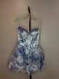 Corset Strapless A-line Chiffon Tiered Floral Homecoming Dresses
