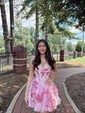 Corset A-line Sweetheart Chiffon Tiered Floral Homecoming Dresses