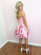 Corset A-line Sweetheart Chiffon Tiered Floral Homecoming Dresses