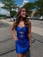 Cut Out Strapless Satin Bodycon Ruched Homecoming Dresses