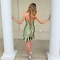 Petite Corset Strapless Satin Bodycon Ruffle Homecoming Dresses