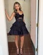 Cut Out Chiffon Skater Strapless Tiered Homecoming Dresses