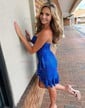 Sparkly Bodycon Strapless Ruffle Beaded Homecoming Dresses