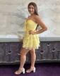 Strapless A-line Chiffon Tiered Homecoming Dresses