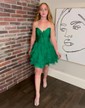 Strapless A-line Chiffon Tiered Homecoming Dresses