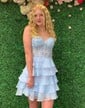 Strapless Skater Tiered Homecoming Dresses