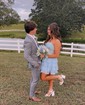 Strapless Skater Tiered Homecoming Dresses