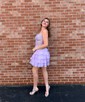 Strapless Skater Tiered Homecoming Dresses