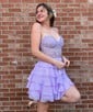Strapless Skater Tiered Homecoming Dresses
