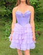 Beautiful Strapless Corset Ruffle Tiered Short Homecoming Dresses