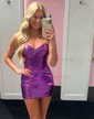 Corset Bodycon Metallic Strapless Ruched Homecoming Dresses