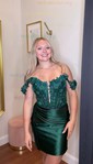 Corset Off-the-shoulder Bodycon Satin Appliques Homecoming Dresses
