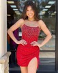 Sparkly Sequin Strapless Bodycon Beaded Homecoming Dresses