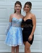 Corset Strapless Tight Appliques Homecoming Dresses
