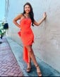 Petite Strapless Satin Bodycon Beaded Homecoming Dresses