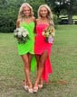Petite Strapless Satin Bodycon Beaded Homecoming Dresses