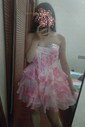 A-line Strapless Tiered Floral Print Homecoming Dresses