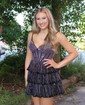 Sparkly A-line Strapless Tiered Beaded Homecoming Dresses