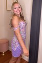 Sparkly Corset Off-the-shoulder Bodycon Sequin Homecoming Dresses