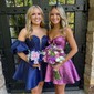 Cut Out A-line Taffeta Strapless Homecoming Dresses