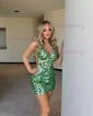 Sparkly V-neck Sequin Bodycon Homecoming Dresses