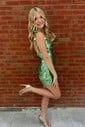 Sparkly V-neck Sequin Bodycon Homecoming Dresses