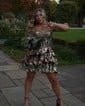 Corset Skater Off-the-shoulder Glitter Tulle Tiered Homecoming Dresses