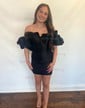 Off-the-shoulder Taffeta Ruched Bodycon Homecoming Dresses