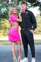 Scoop Neck Tight Stretch Crepe Beaded Short Sleeves Homecoming Dresses