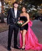 Trendy Strapless Velvet Bodycon Beaded Homecoming Dresses
