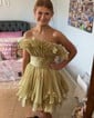 Unique Skater Chiffon Ruffle Ruched Homecoming Dresses