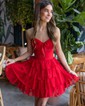 Strapless A-line Chiffon Tiered Homecoming Dresses