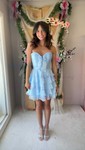 Strapless A-line Chiffon Tiered Homecoming Dresses
