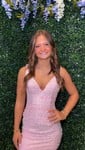 Beaded Bodycon V-neck Homecoming Dresses