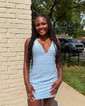Beaded Bodycon V-neck Homecoming Dresses