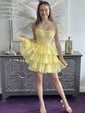 Sparkly A-line Straight Tiered Beaded Homecoming Dresses