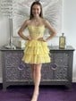 Sparkly A-line Straight Tiered Beaded Homecoming Dresses
