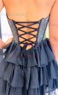 Sparkly A-line Straight Tiered Beaded Homecoming Dresses