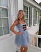 Cut Out Skater Sweetheart Tulle Tiered Homecoming Dresses