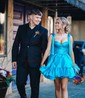 Sweetheart Organza Skater Ruffle Homecoming Dresses